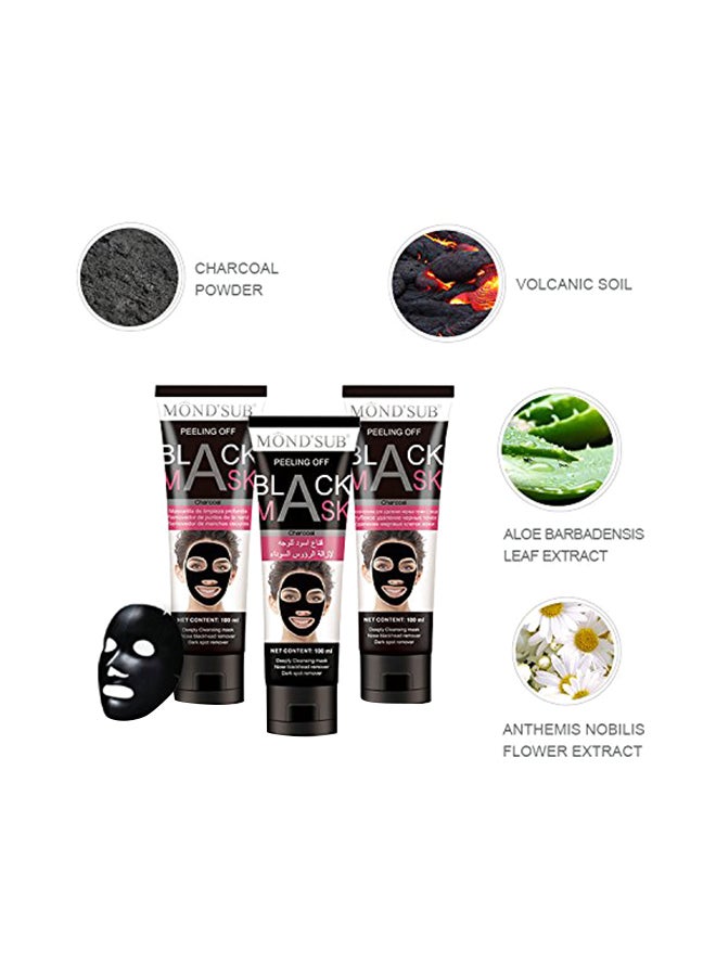 Mond'sub - Pack Of 3 Peel Off Charcoal Masks 300ml - Image 1