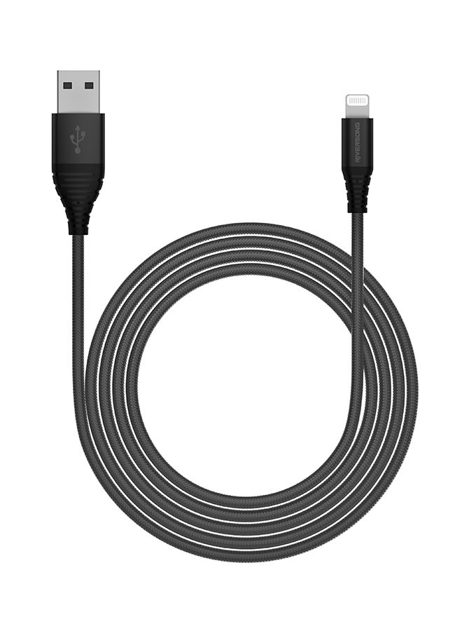 RIVERSONG - Alpha S Nylon Braided Cable - Lightning 1 metre Black - Image 1