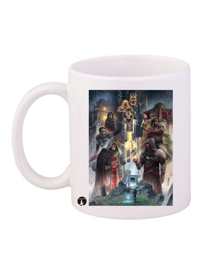 Assassin's Creed Video Game Printed Mug White/Grey/Green