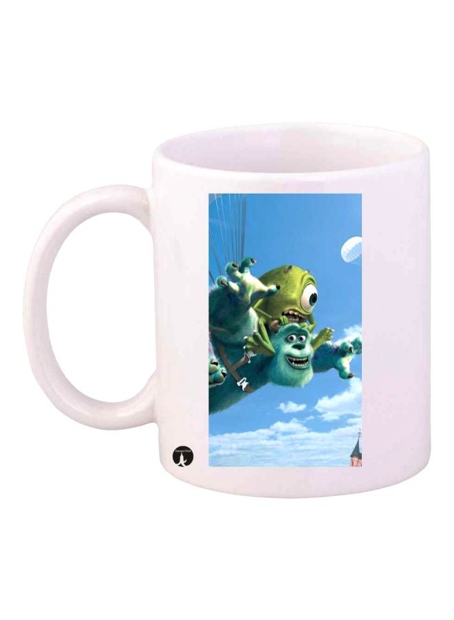 Monsters Inc Printed Mug White/Blue/Green
