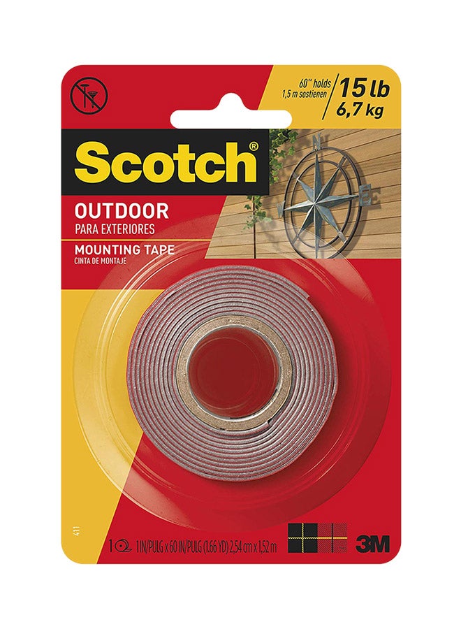 Scotch  Outdoor Mounting Tape Red - Image 1