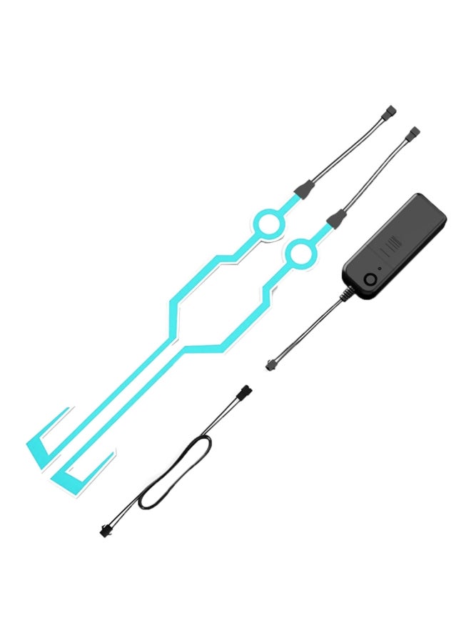 Generic 2-Piece Slow Flash Motorcycle Helmet Light Strip With Controller Set - Image 1