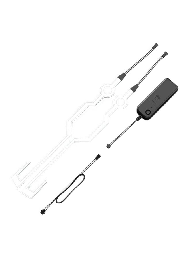 Generic 2-Piece Slow Flash Motorcycle Helmet Light Strip With Controller Set - Image 1