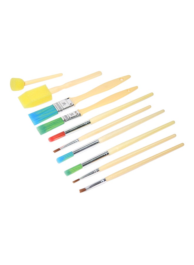 آرتمايت مجموعة فرش متنوعة بعدد 5 فرش مسطحة و5 مستديرة من أرت مايت مكونة من 10 قطع متعدد الألوان - Image 1