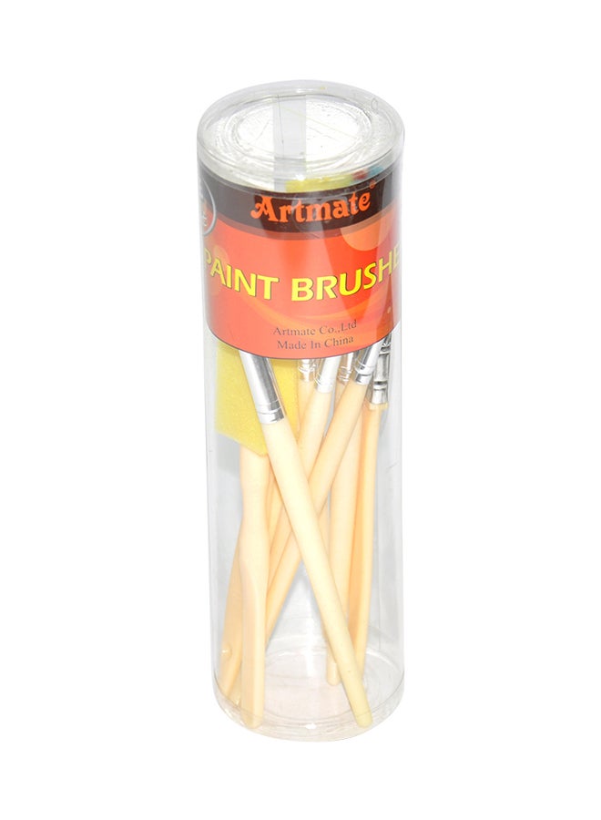 آرتمايت مجموعة فرش متنوعة بعدد 5 فرش مسطحة و5 مستديرة من أرت مايت مكونة من 10 قطع متعدد الألوان - Image 2