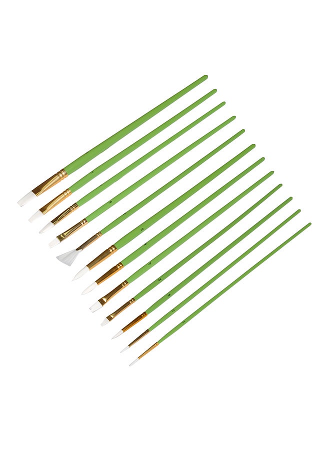 آرتمايت طقم فرش رسم آرت مايت مكون من 12 قطعة يحتوي على 6 فرش مستديرة و6 فرش مسطحة مع حافظة للحمل متعدد الألوان - Image 1