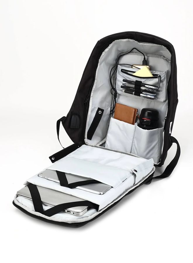 Reman Laptop Backpack With USB Charging Port Black - Image 3