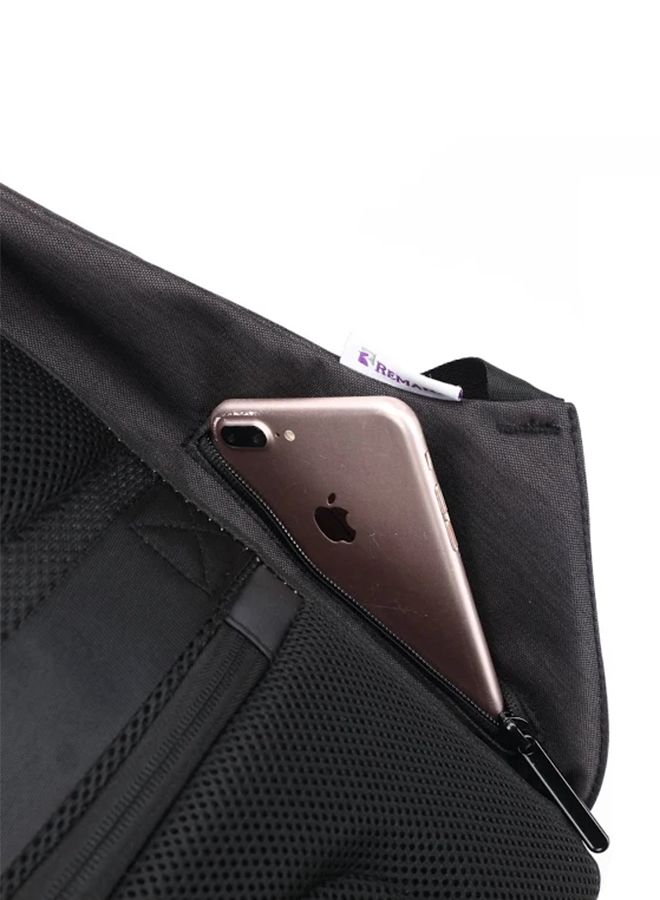 Reman Laptop Backpack With USB Charging Port Black - Image 5