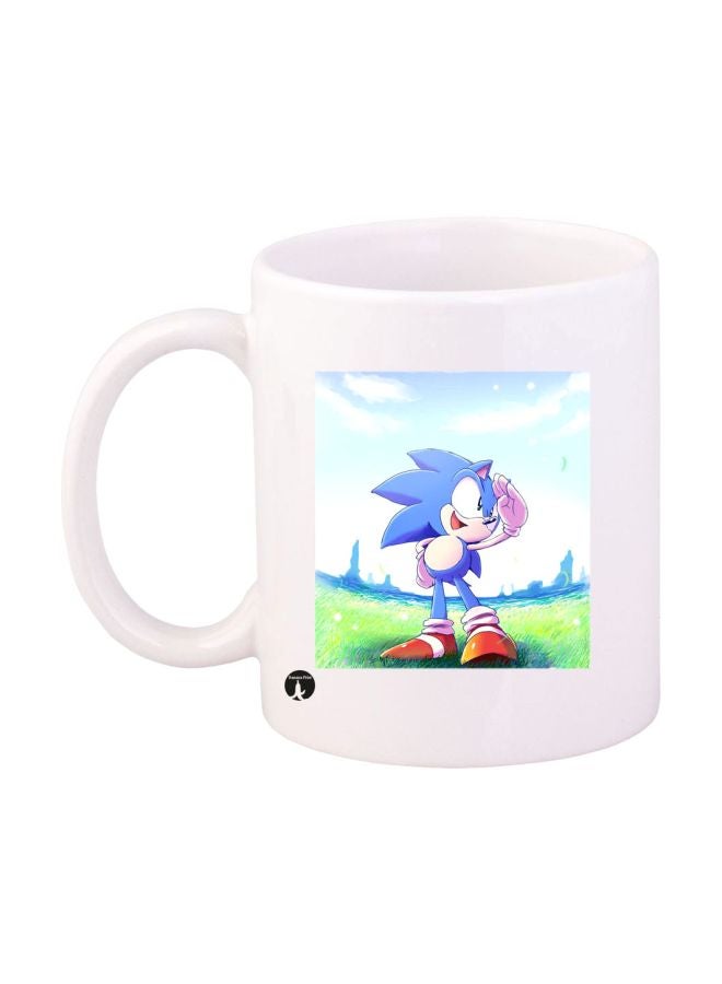 BP Sonic Video Game Printed Mug White/Blue/Green