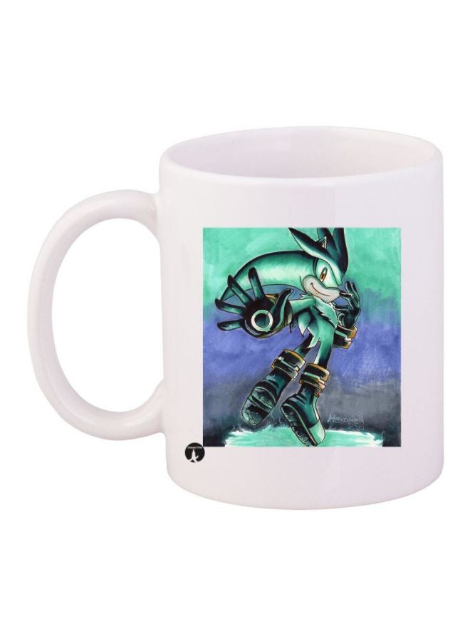 Game Sonic Character Printed Mug White/Green/Blue
