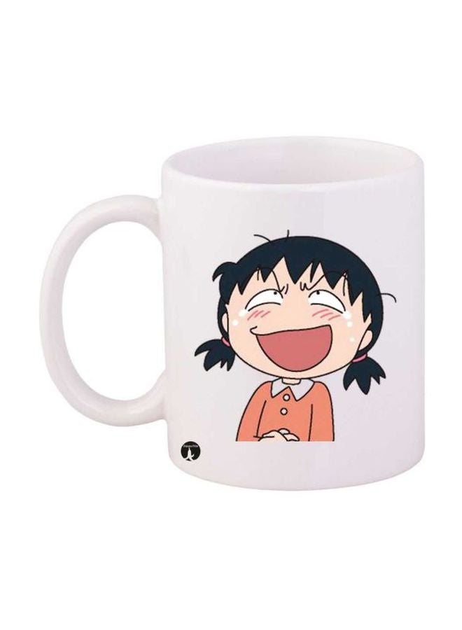 BP Anime Chibi Maruko Chan Printed Mug White/Beige/Black Standard Size