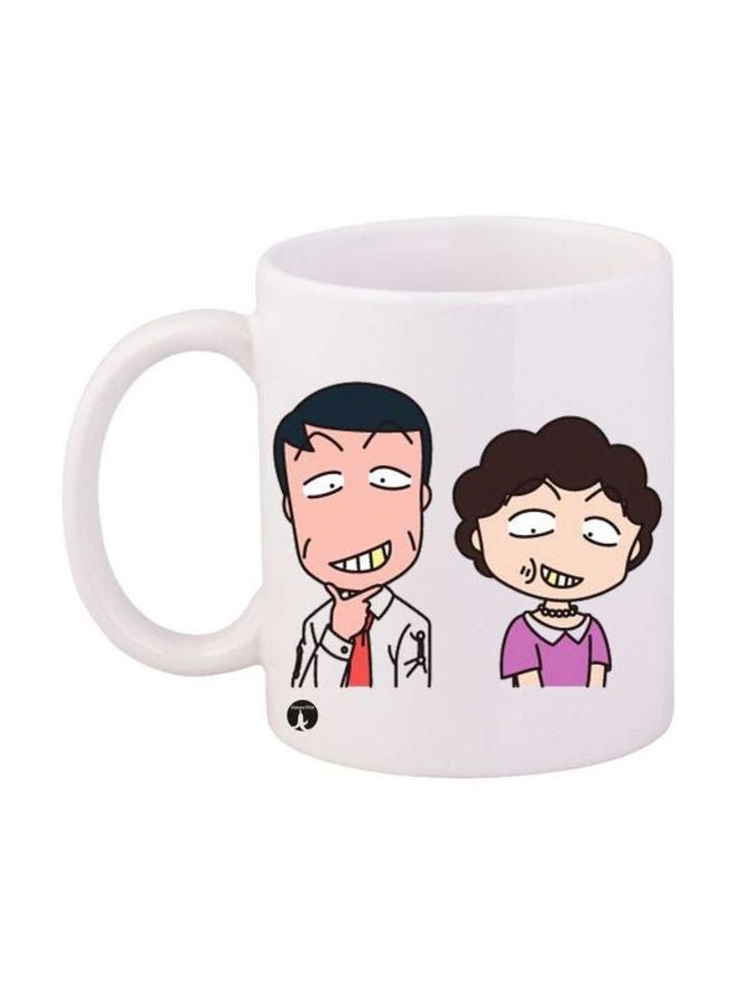 بي بي كوب مطبوع بشخصية الإنيمي تشيبي ماروكو تشان أبيض/ بيج/ أسود Standard Size