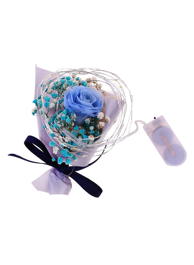 Eternal Rose Dried Gypsophila Flower Bottle Night Light Home Decor Blue 15.60x8.80x8.80cm  - Image 2