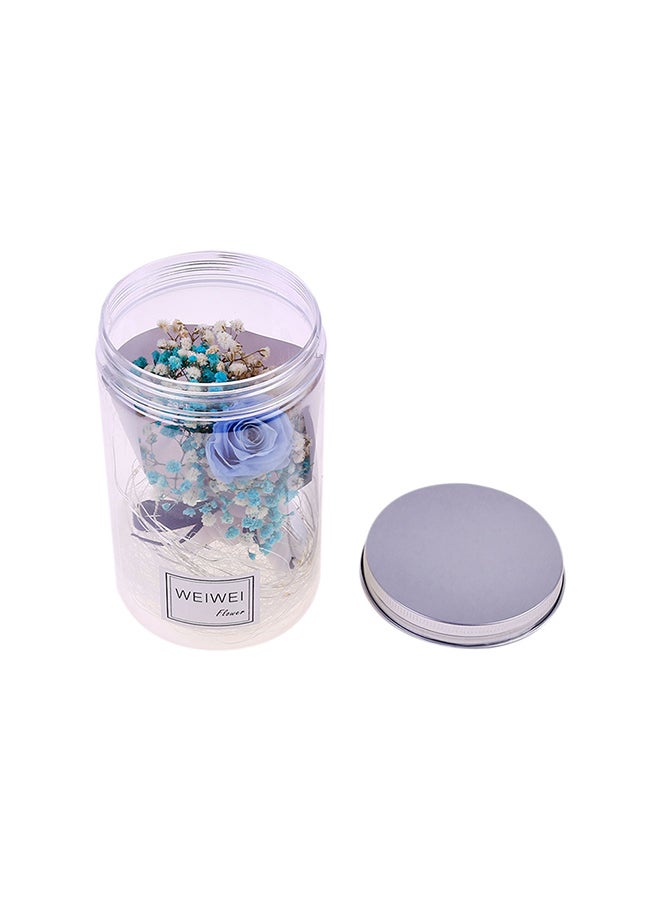 Eternal Rose Dried Gypsophila Flower Bottle Night Light Home Decor Blue 15.60x8.80x8.80cm  - Image 3