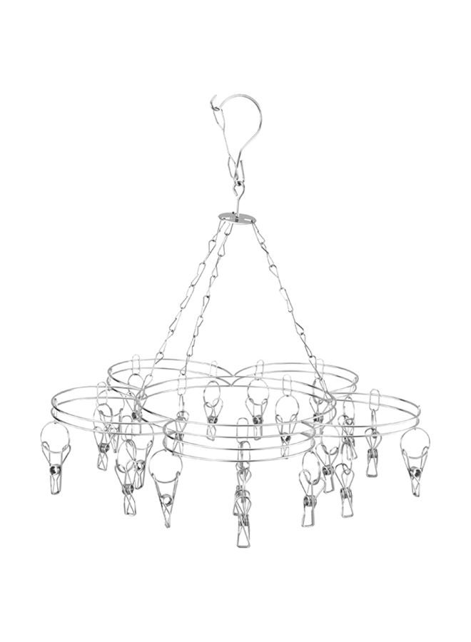 حامل تجفيف الملابس متعدد الأغراض فضي - Image 1