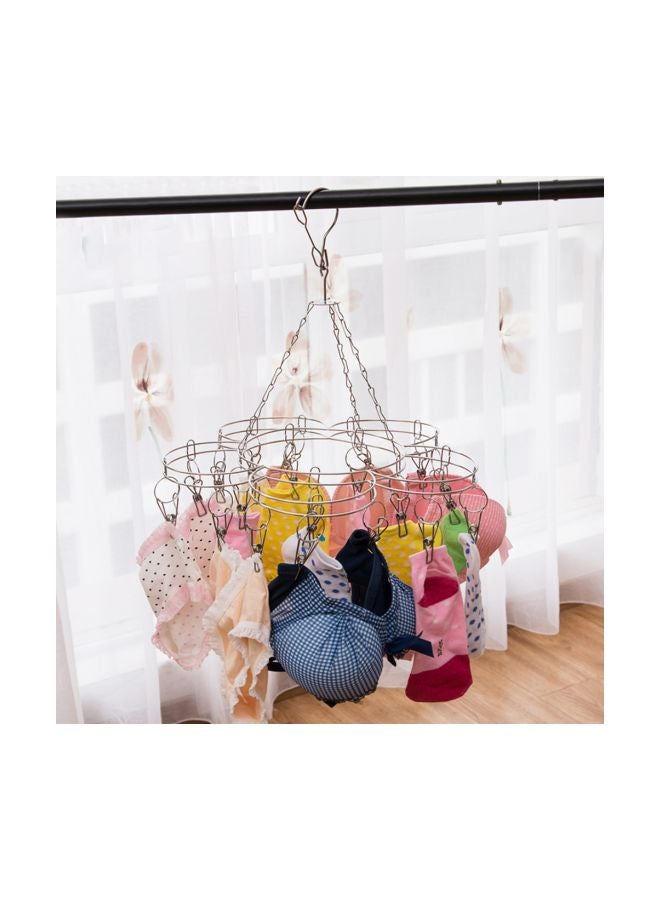 حامل تجفيف الملابس متعدد الأغراض فضي - Image 2