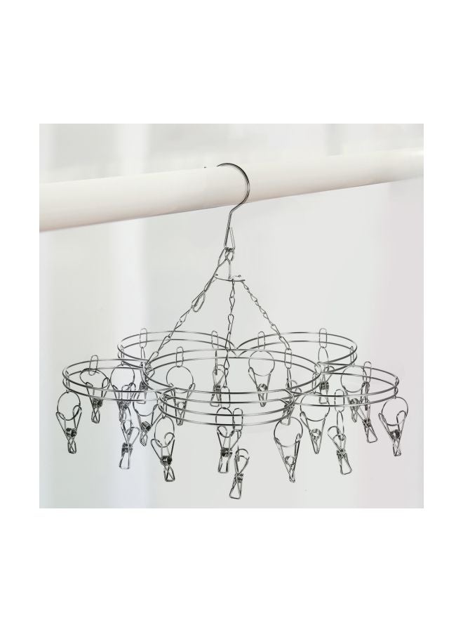 حامل تجفيف الملابس متعدد الأغراض فضي - Image 3