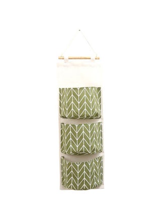 Cotton Hanging Storage Bag Green/White 24x8x1cm - v1572866915/N31357913A_1
