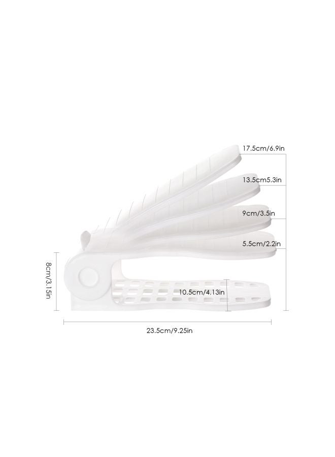 2-Piece Adjustable Shoe Slots Organizer White 8x23.5cm  - Image 5