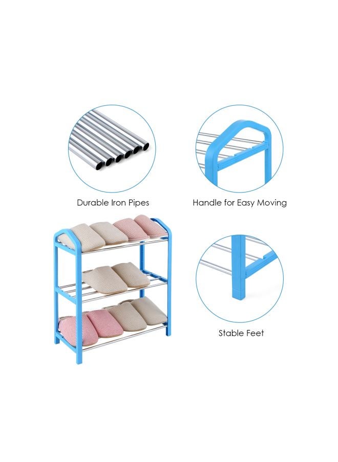 3-Tier Shoe Rack Stand Blue 42x20x45cm  - Image 3
