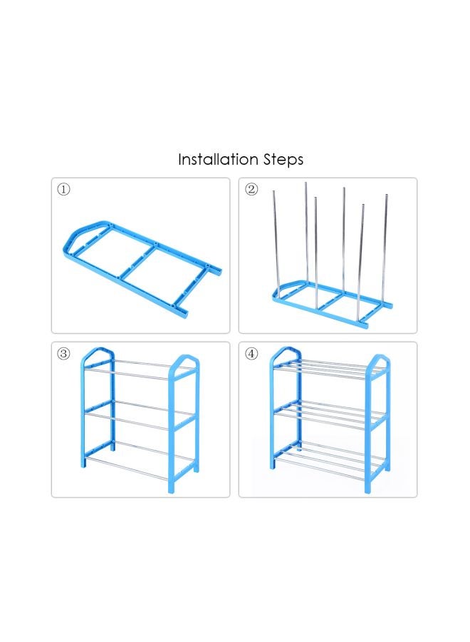 3-Tier Shoe Rack Stand Blue 42x20x45cm  - Image 4