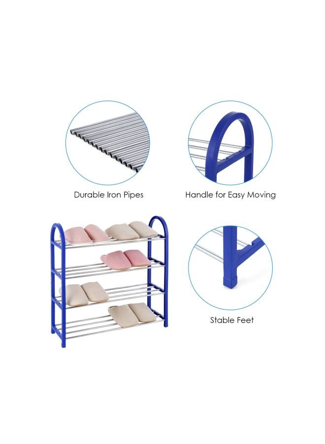 4-Tier Shoe Rack Stand Blue 57x19x57cm  - Image 2