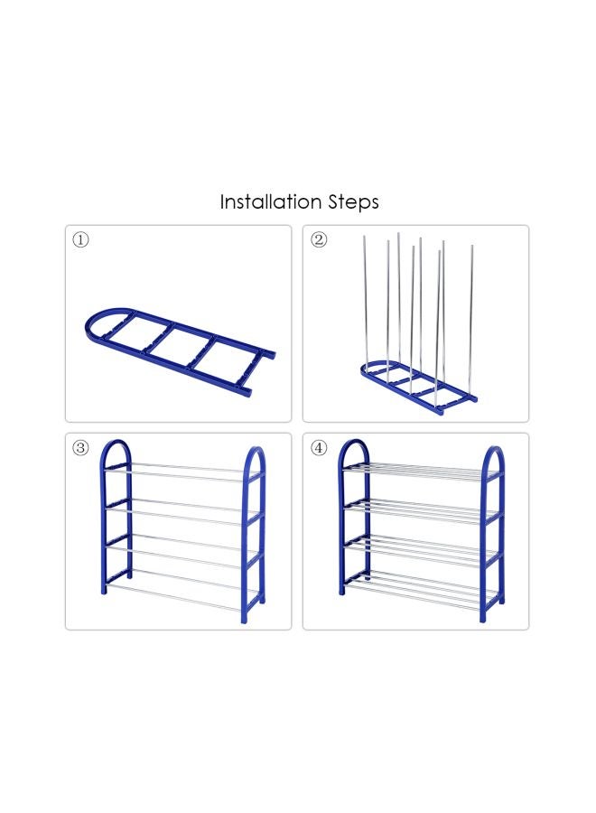 4-Tier Shoe Rack Stand Blue 57x19x57cm  - Image 3