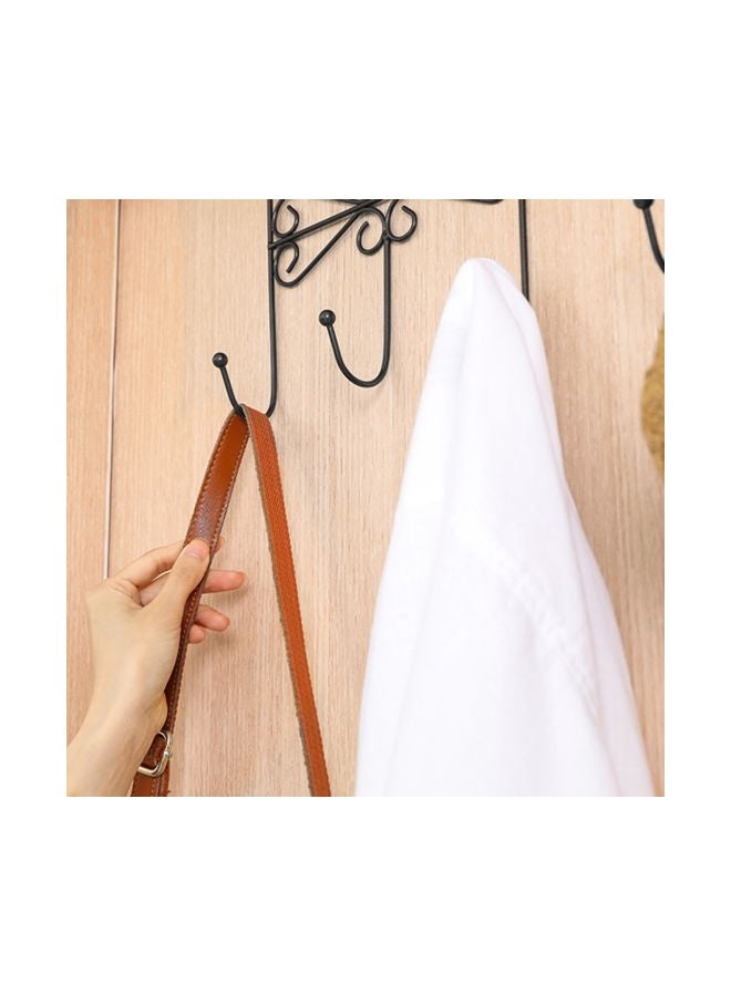 5-In-1 Wall Mount Hook Rack Black 38.5x5x24cm - Image 2