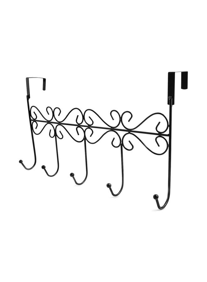 5-In-1 Wall Mount Hook Rack Black 38.5x5x24cm - Image 1