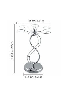 Decdeal 6-Hooks Stainless Steel Wine Cup Holder Silver 13 x24.5x32cm  - Image 2
