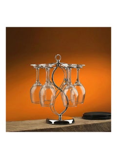 Decdeal 6-Hooks Stainless Steel Wine Cup Holder Silver 13 x24.5x32cm  - Image 5