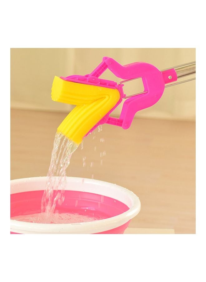 PVA Sponge Mop With Telescopic Pole Pink/Silver/Yellow 63x7x18cm - Image 3