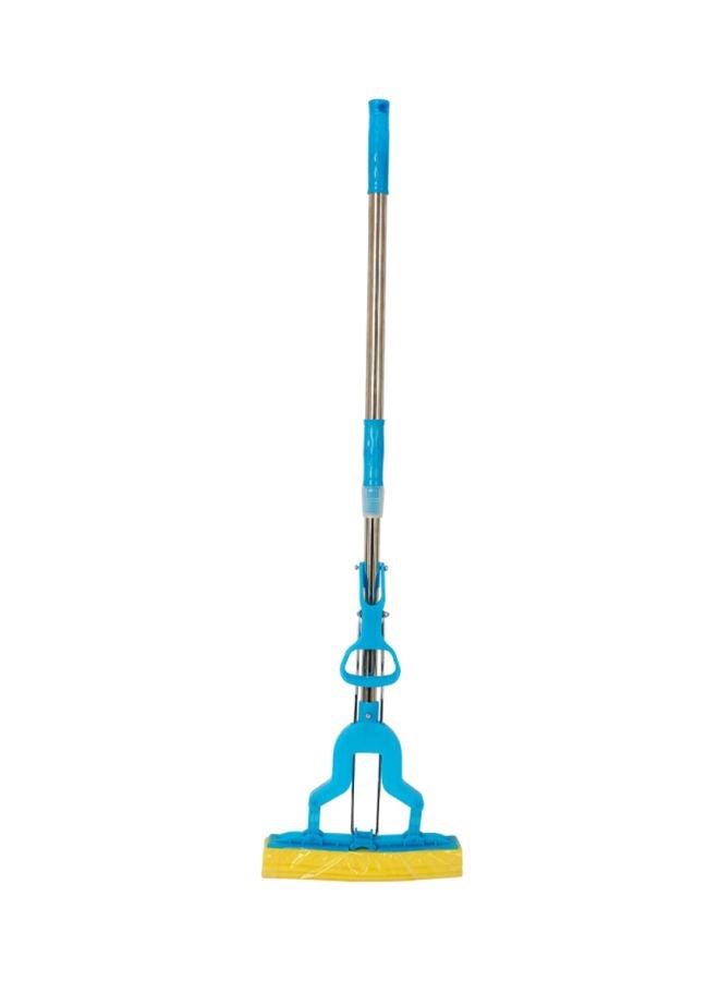 PVA Sponge Mop With Telescopic Pole Blue/Silver/Yellow 63x7x18cm - Image 1
