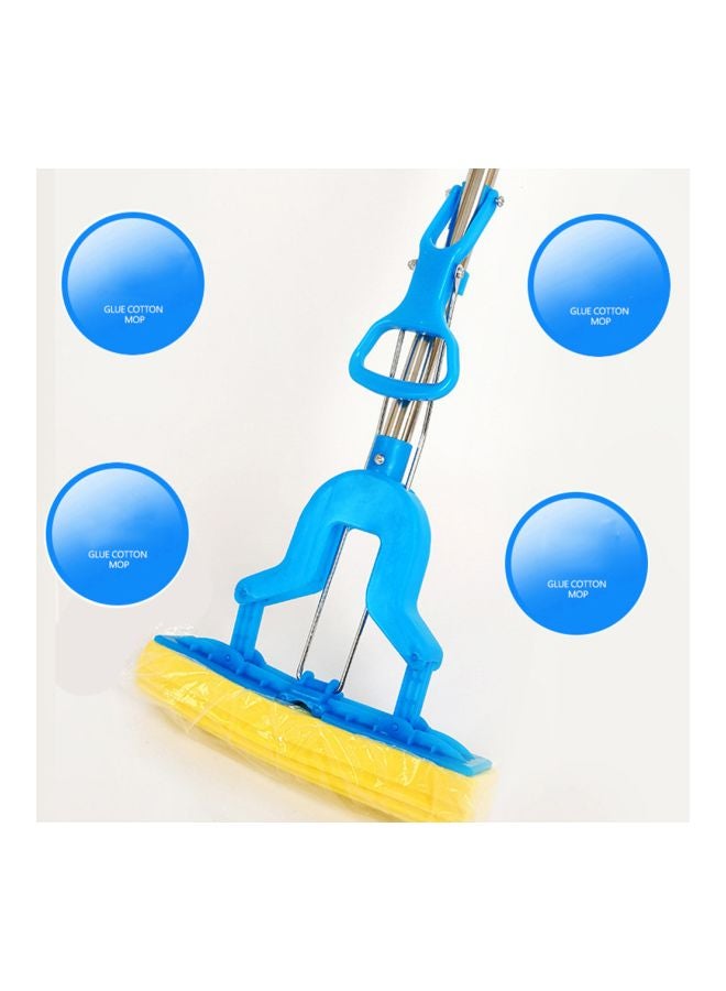 PVA Sponge Mop With Telescopic Pole Blue/Silver/Yellow 63x7x18cm - Image 5