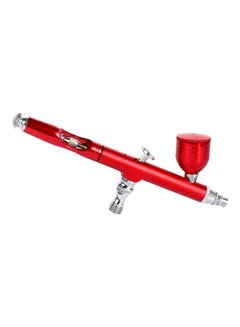 Portable Spray Pump Pen Air Compressor Paint Sprayer Red/Silver 20x6x8centimeter