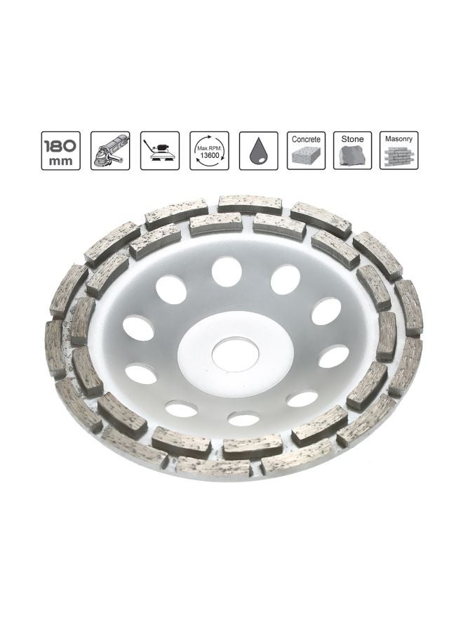 Diamond 2 Row Segment Grinding Wheel Silver 7inch  - Image 4