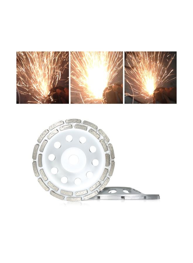 Diamond 2 Row Segment Grinding Wheel Silver 7inch  - Image 5