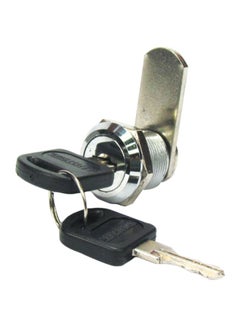 Cam Lock And Key With Mounted Flange Silver 7x7x3centimeter