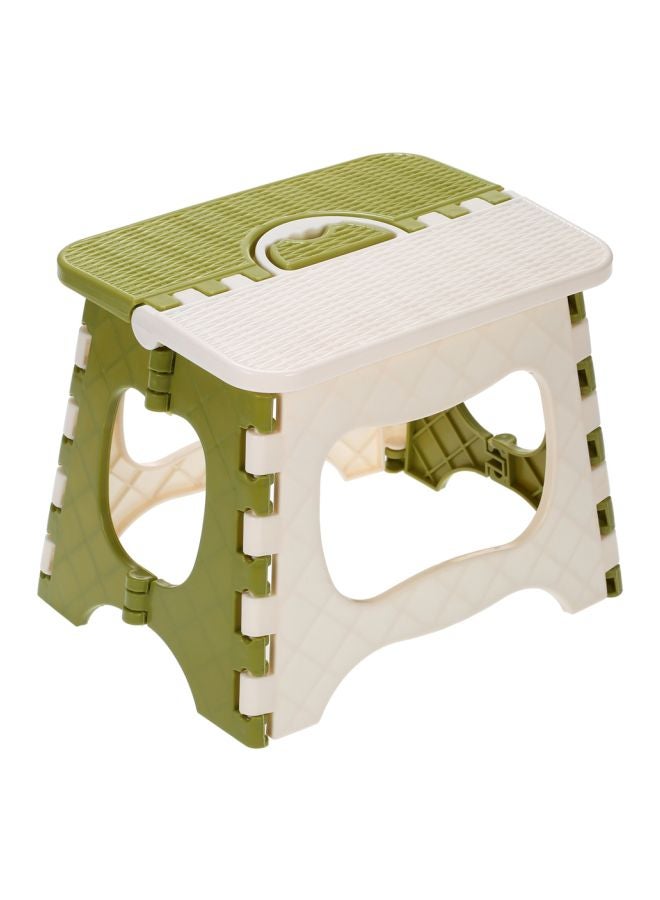 Generic Portable Plastic Folding  Stool Green/White  - Image 1