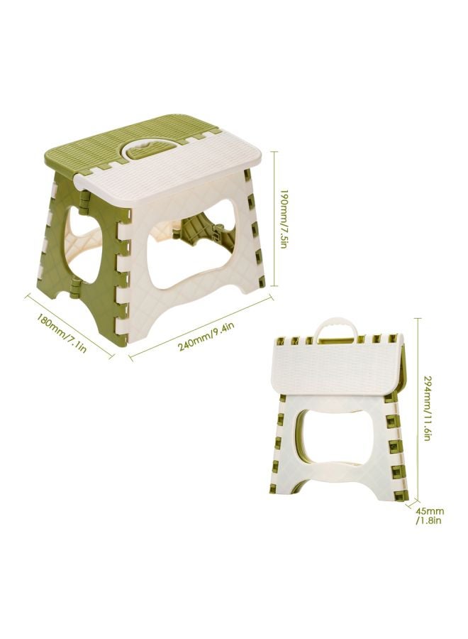 Generic Portable Plastic Folding  Stool Green/White  - Image 2