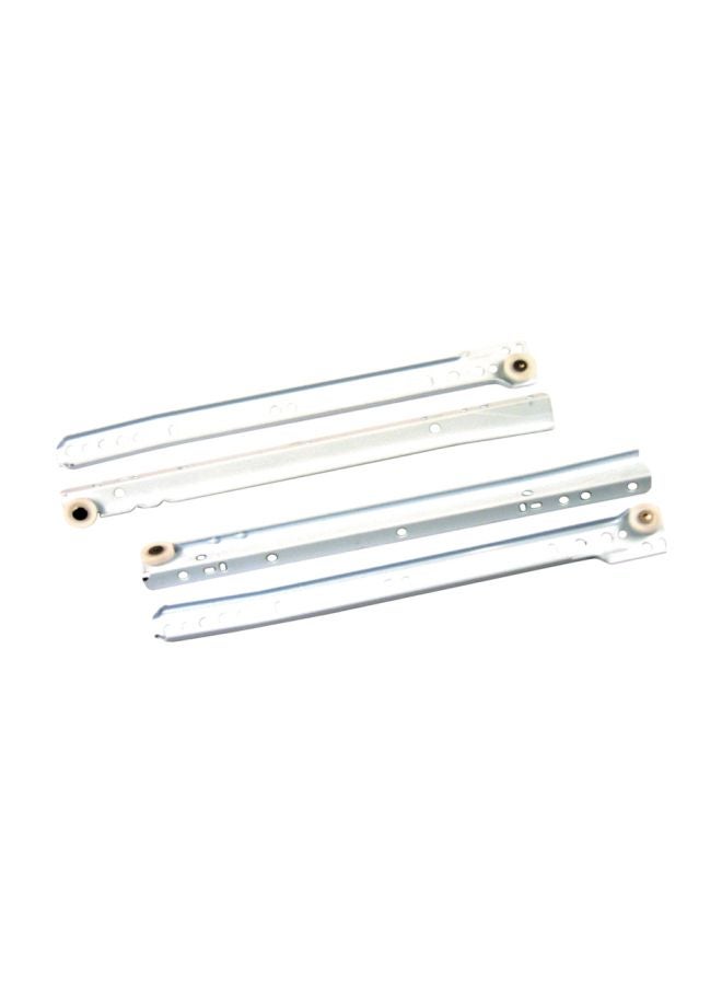 4-Piece Drawer Slides Bottom Mounts White 30x0.12centimeter 