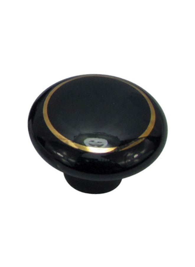Generic Ceramic Drawer Knob Black/Gold 0.38x2x2centimeter 