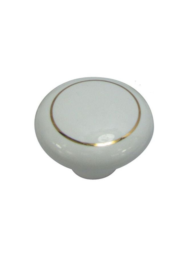 Generic Ceramic Drawer Knob White/Gold 0.38x2x2cm 