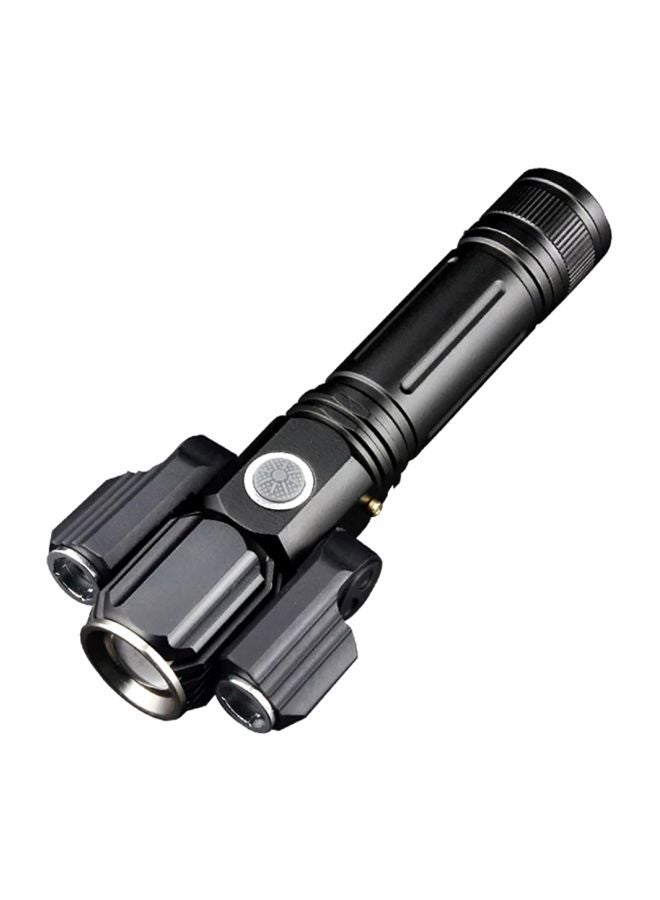 3-In-1 Rechargeable LED Flashlight Black 18.5x12x4.5cm - Image 1