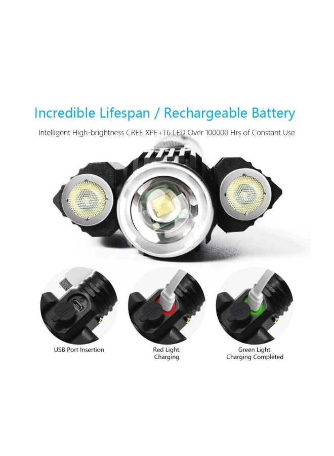 3-In-1 Rechargeable LED Flashlight Black 18.5x12x4.5cm - Image 4