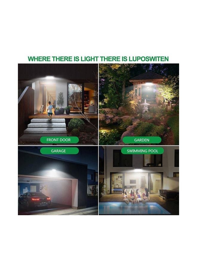 مصباح LED يعمل بالطاقة الشمسية مزود بجهاز استشعار الحركة أبيض/ أسود 18x12x6سم - Image 4