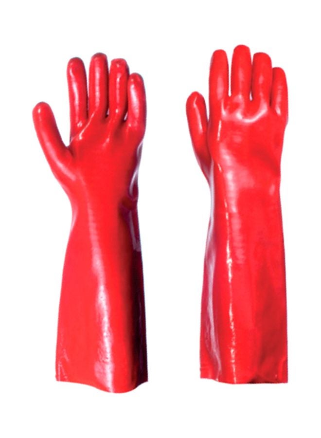 2-Piece Rubber Gloves Red 40x7x3cm