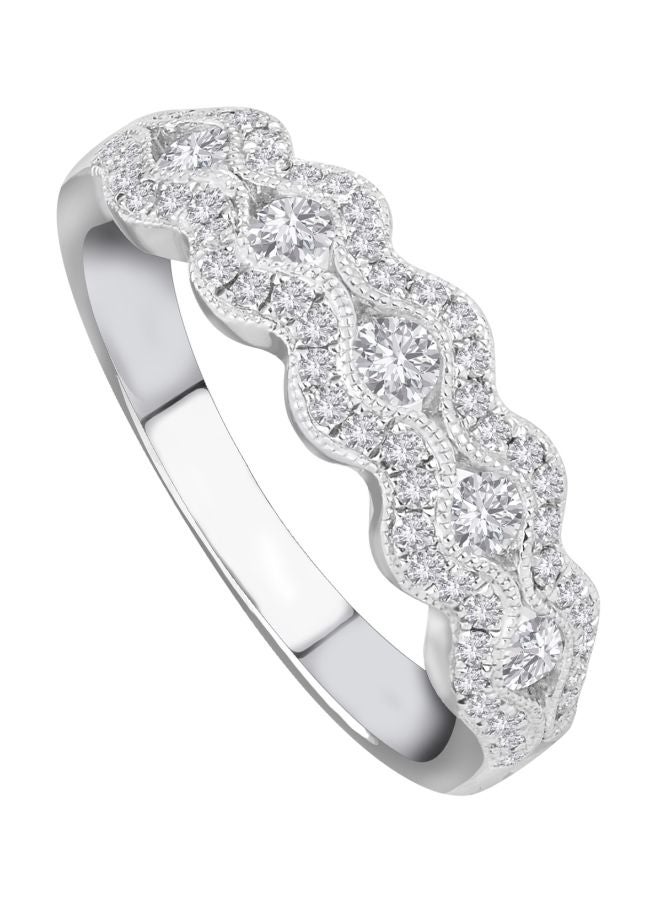 Lifestyle Fine Jewelry 14K Gold Diamond Studded Ring 