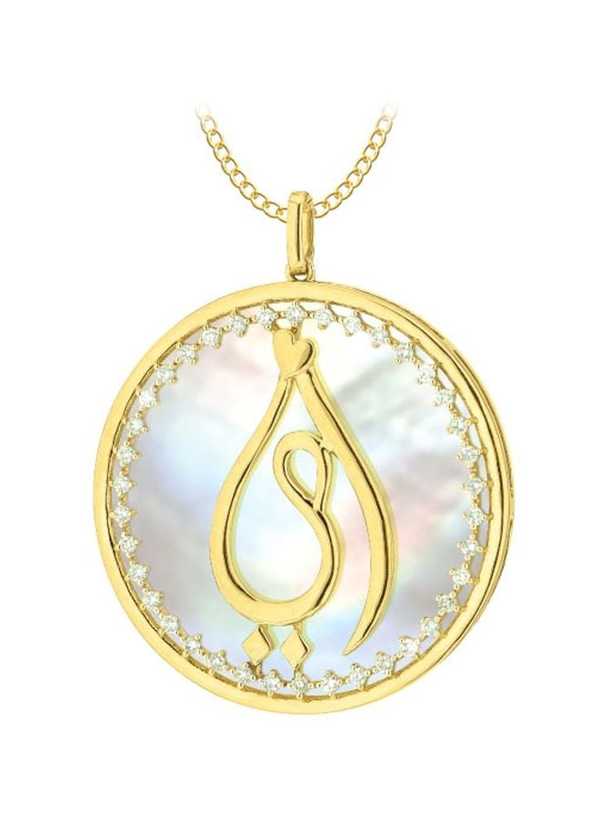 Lifestyle Fine Jewelry 18 Karat Gold Necklace With Mom Pendant 