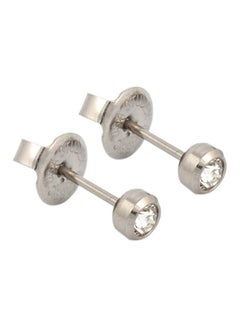 Stainless Steel Crystal Studded Stud Earrings